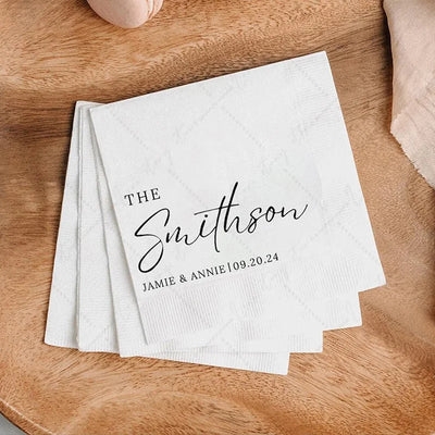 50pcs Personalized Paper Napkins for Wedding Cocktail Napkins Initials Customized Dinner Napkin Party Decor Pet Portrait Napkins