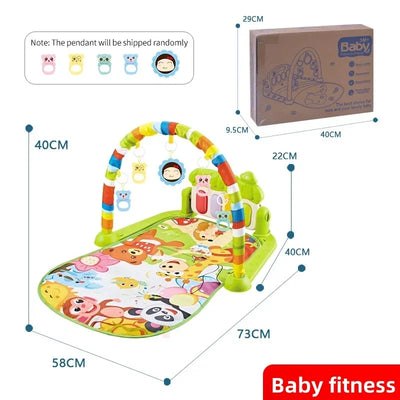 New Baby Music Rack Play Mat Kids Piano Keyboard Carpet Gym Crawling Activity Baby Rug Early Educational Toy for Infant Gift