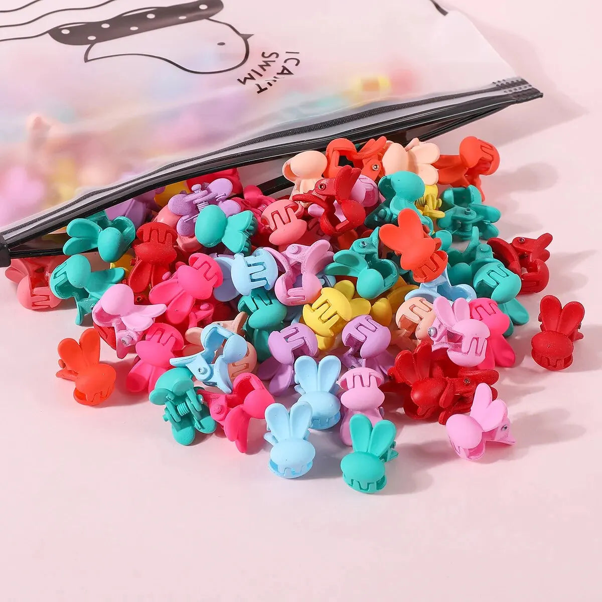 50Pcs Girls Cute Cartoons Hair Clips Small Claw Clip Flower Star Small Hair Claw Children Sweet Hairpin Fashion Hair Accessories