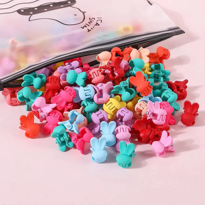 50Pcs Girls Cute Cartoons Hair Clips Small Claw Clip Flower Star Small Hair Claw Children Sweet Hairpin Fashion Hair Accessories