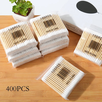Double Head Wood Cotton Swab Women Makeup Cotton Buds Tip Wood Sticks Nose Ear Cleaning Baby Health Care Tools palos de madera
