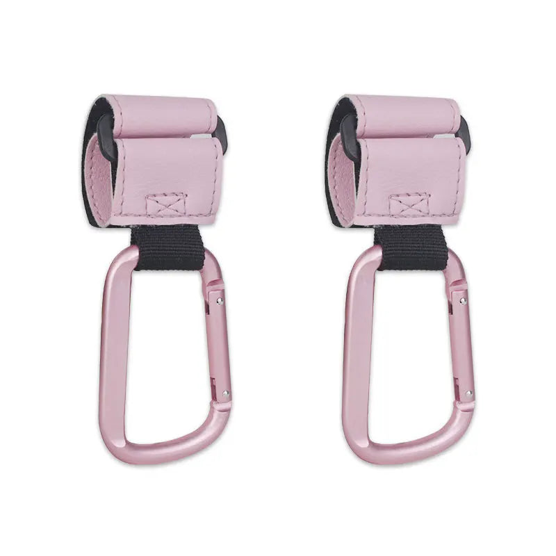 2pcs PU Leather Baby Bag Stroller Hook Rotatable Cart Organizer Pram Hook Pram Rotate 360 Degree Stroller Accessories