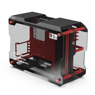 ZEAGINAL ZC-01M mini water-cooled chassis all-aluminum double-sided tempered glass DIY desktop computer game small chassis