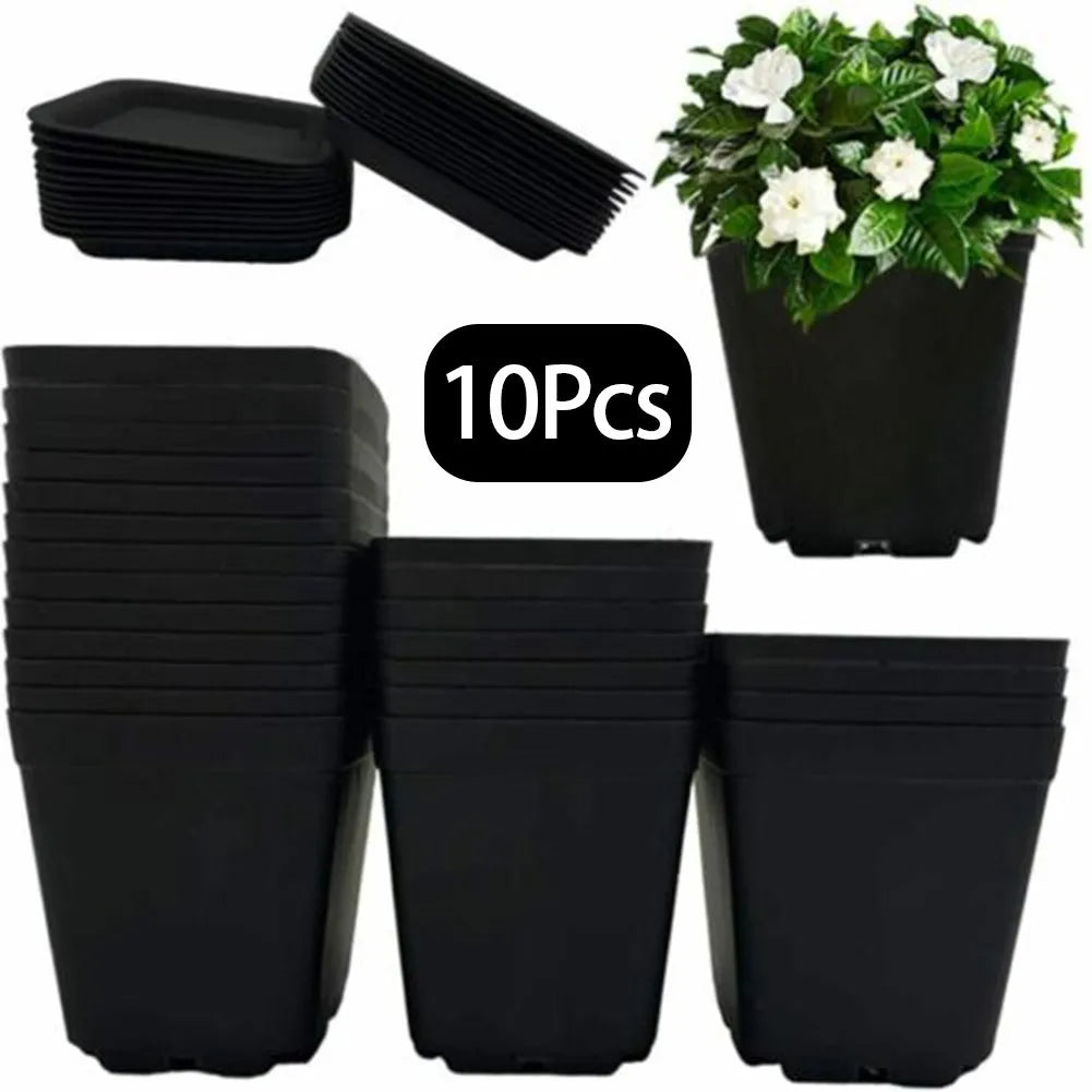 10PC Colorful Multi Square Nursery Flower Pot Plastic Nursery Pot Plant Seeds Nursery Box Transplant Flower Tray For Home Garden