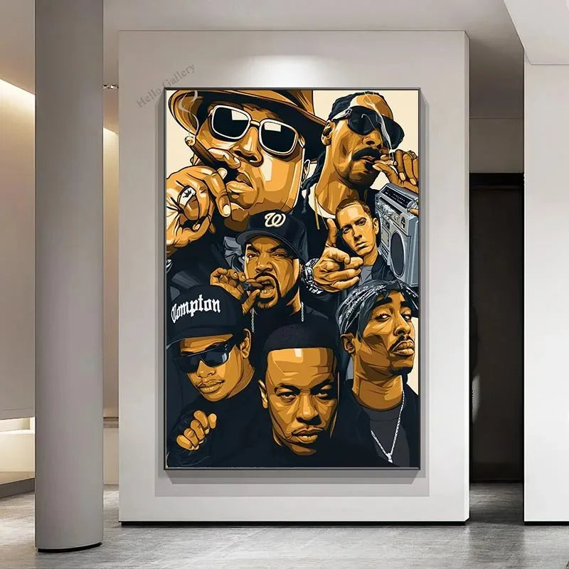 Notorious BIG Biggie Smalls Smoking Poster Canvas Print Wall Art Famous Hip Hop Singer Painting Pictures Music Fans Home Decor