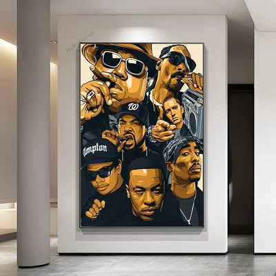 Notorious BIG Biggie Smalls Smoking Poster Canvas Print Wall Art Famous Hip Hop Singer Painting Pictures Music Fans Home Decor