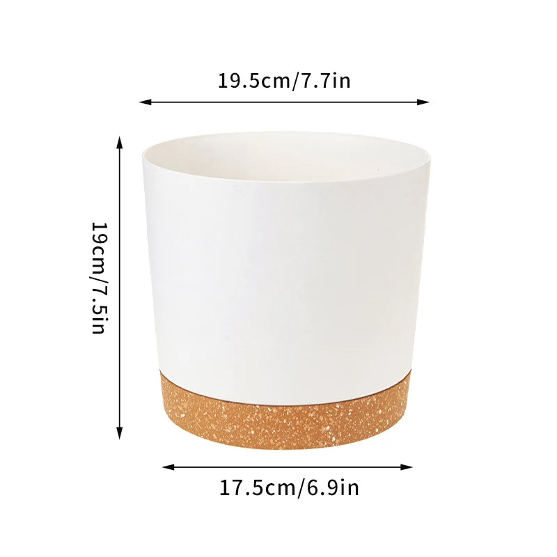 Plant Pot Circular Large Flowerpot Plastic Indoor Plants Succulent Planter with Drainage Bonsai Potted with Tray Home Decoration