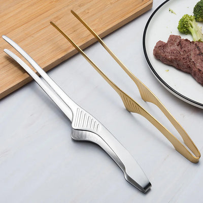 Stainless Steel BBQ Tongs Food Clip Outdoor Grilling Clamp Kitchen Baking Bread Tweezer Barbecue Cooking Tool for Picnic Camping