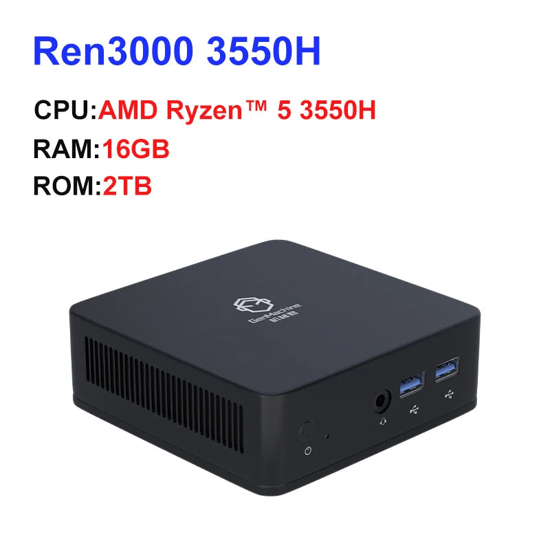 GenMachine Mini PC AMD Ryzen 5 3550H CPU Windows 11 Ryzen DDR4 8GB 256GB 16GB 512GB WIFI5 AMD Pc Gamer Diy Gaming Computer