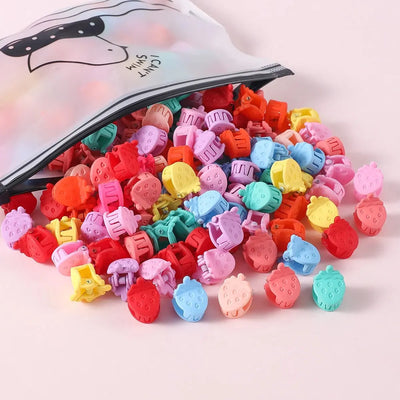 50Pcs Girls Cute Cartoons Hair Clips Small Claw Clip Flower Star Small Hair Claw Children Sweet Hairpin Fashion Hair Accessories