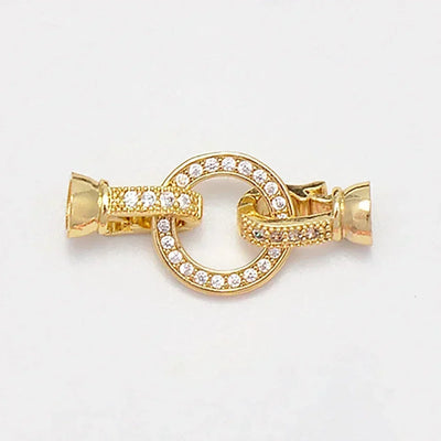 1 Pcs Paved Zircon Connector for Jewelry Making Diy Necklace Bracelet Chain Accessories Gold/Silver Color Round Heart Shape Part
