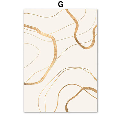 Sand Waves Gold Palm Posters Abstract Green Marble Line Coral Wall Art Print Canvas Painting Wall Pictures For Living Room Decor