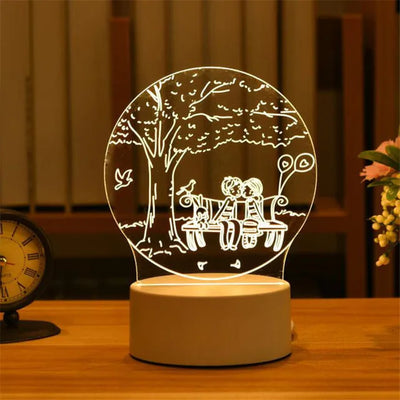 3D Lamp Acrylic USB LED Night Lights Neon Sign Lamp Xmas Christmas Decorations for Home Bedroom Birthday Decor Wedding Gifts