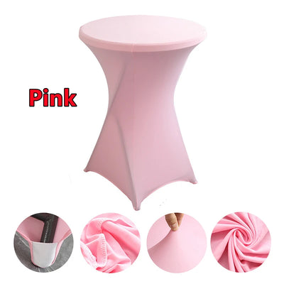 2/1PC Height Stretch Round Tablecloth Cocktail Table Cover Spandex Table Cloth Bar Hotel Party Wedding Elastic Table Cloth Decor