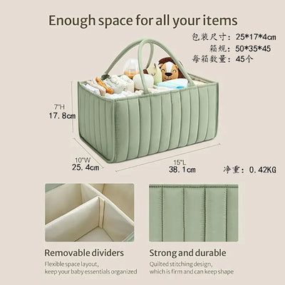 PANGDUBE Baby Diaper Organizer Bag Folding Portable Diaper Stackers & Caddies High Capacity Storage Bag for Baby Things