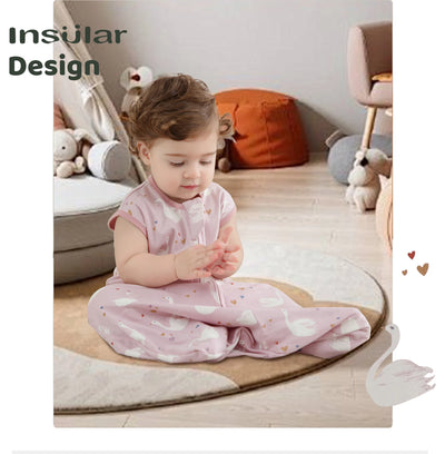 New Cotton Fabric Baby Sleeping Bags Sleeveless Vest Newborn Child Anti-kick Quilt Summer Thin Two Way Zipper Baby Sleeping Sack