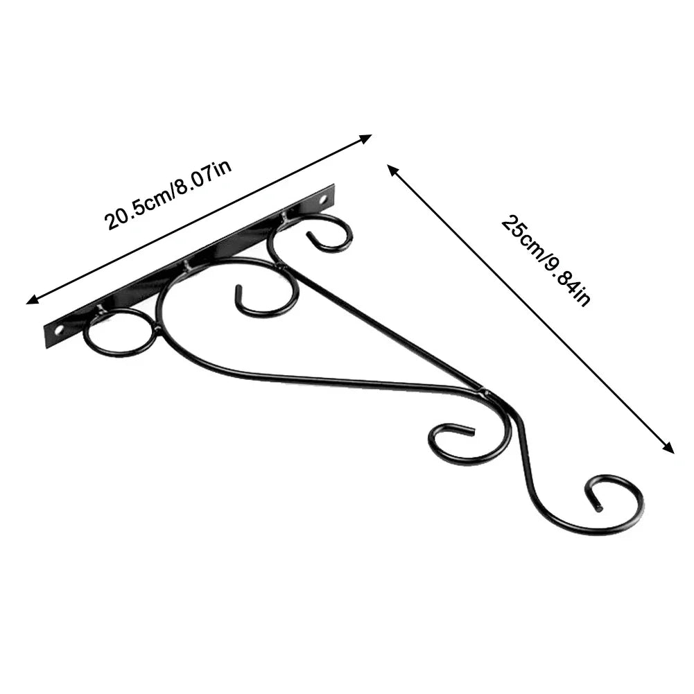 Hanging Bracket Hooks Hanger Wall Bird Flower Pot Basket Planter Lantern Metal Feeder Chime Wind Mount Hook Garden Decor