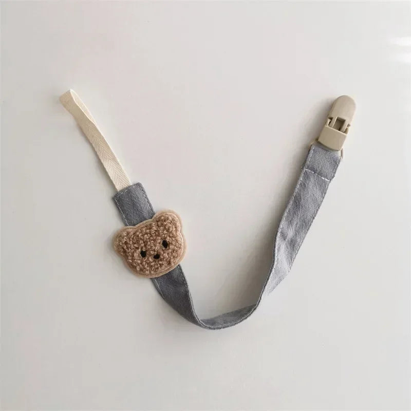 New Cute Bear Baby Pacifier Chain Clips Holders Anti-drop Chain Cartoon Teething Clips Teether Toy Soother Pacifier Strap