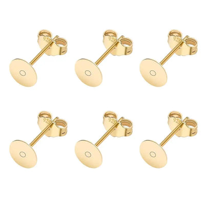 50pcs/lot 925 Silver Plated Blank Post Earring Studs Base Pin With Earring Plug Findings Ear Back DIY Jewelry Making Accessories