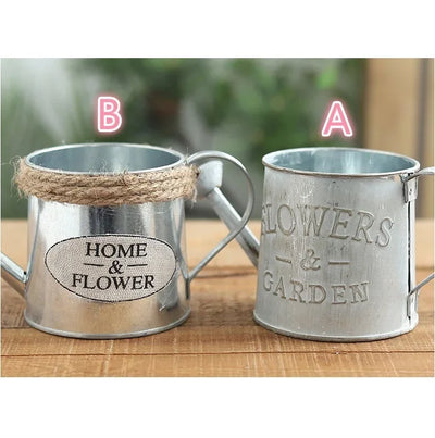 Small Iron Watering Can Iron Bucket Pots Retro for Flowers Home Garden Ornaments Creative Yard Decoration