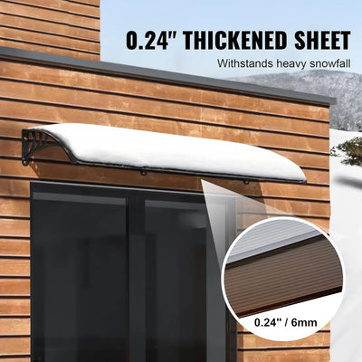 Window Door Awning Canopy 40" x 40", UPF 50+ Polycarbonate Entry Door Outdoor Window Awning Exterior, Front Door Overhang