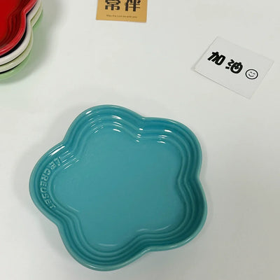 Plum Blossom Small Plate 5.5Inches 14cm Rainbow Sauce Plate Flower Shaped Pet Gradual Spike Bone Plate Tableware Ceramic Dishs