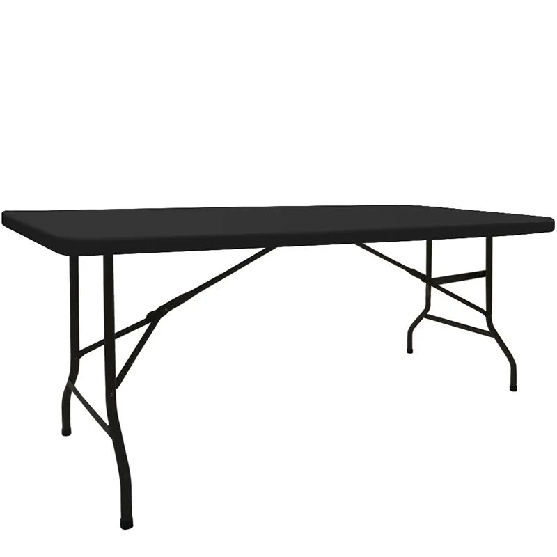 4/5/6/8ft Stretch Spandex Tablecloth White Elastic Fitted Picnic Table Covers Folding Table Cover Rectangle Wedding Table Cloth