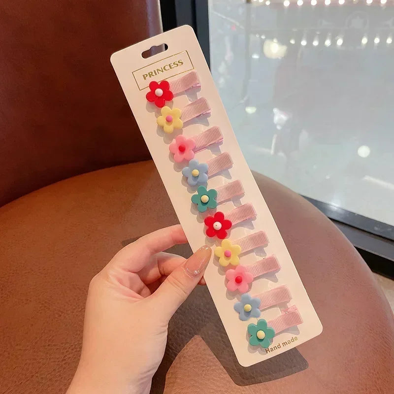 10 PCS New Baby Hairpin Fruit Bows Cartoon Hair Clips Baby Side Bangs Clip for Kawaii Girls Headdress Accessories Baby Bows