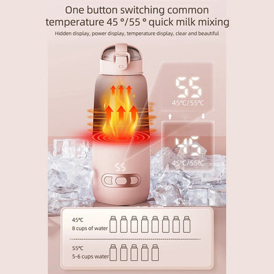 Upgrade Portable USB Milk Water Warmer for Baby 300ml Capacity Rapid Heating Built-in Battery Wireless Instant Water Warmer