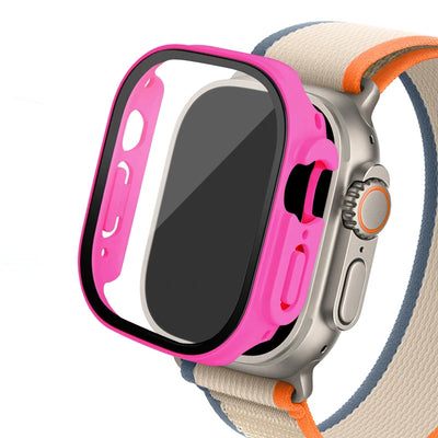 Glass+case For Apple Watch Ultra 2 case 49mm smartwatch PC Bumper+Screen Protector Tempered Cover iwatch series band Accessories