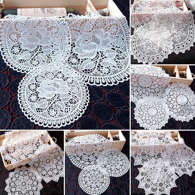 1PC White Round Lace Embroidery Placemat Table Cloth Coffee Coasters Napkin Kitchen Table Lace Crochet Tea Coffee Pads Mats