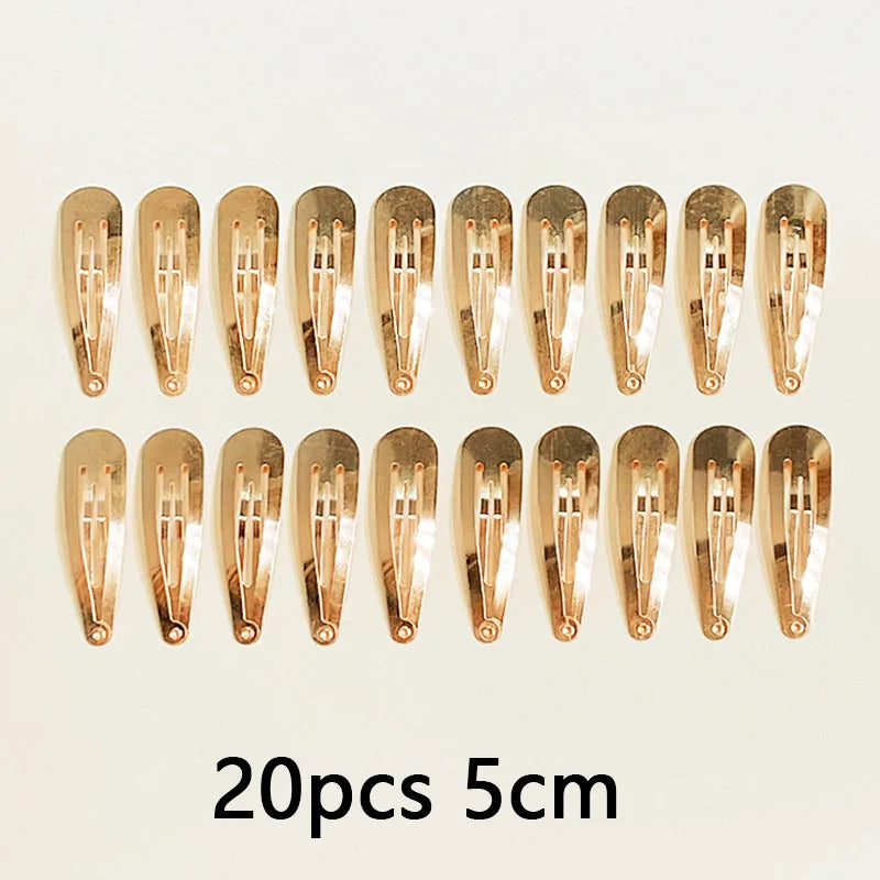 10/20/30pcs/set Women Silver Gold Black Waterdrop Shape Basic Alloy Hair Clips BB hairpins Barrettes Fashion Hair Accessories