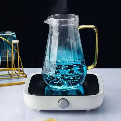 1.5L colourful Diamond Glass Teapot Set Home Water Carafe Heat-resistant Teapot  Hot Cold Water Water Jug Coffee Pot