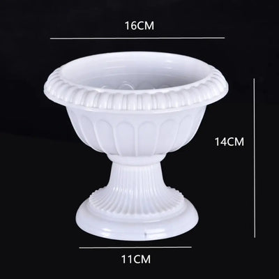 Plant Holder White Roman Plant Flower Pot Plastic Romantic Flower Planter Retro Porch Planter Wedding Road