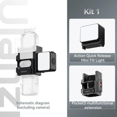 Ulanzi LM18 IPX5 Waterproof Underwater Led Video Fill Light 5600K for DJI Osmo Action 5/4/3 & Pocket 3 Action Camera Accessories