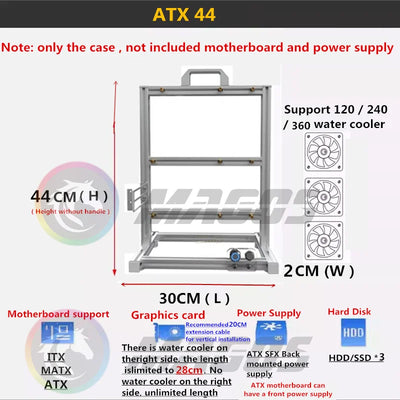 Open PC Case Frame Rack ITX MATX ATX EATX Gamers Cabinet DIY Water Cooler Desktop PC Creative Gabinete Gaming Chassis MOD