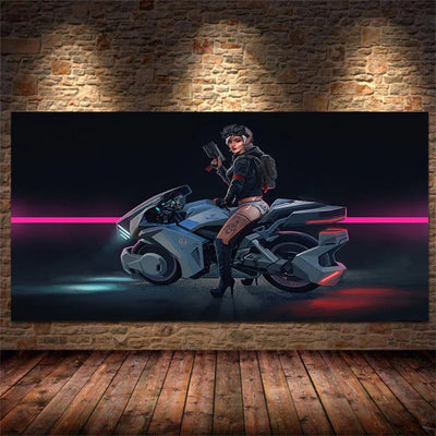 Steam City & Sports Car Canvas Wall Art - Futuristic Game-Inspired Posters for Bedroom and Gamer Room Decor