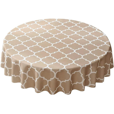 Round Tablecloths Classic American Plaid Waterproof Oil-resistant Prints Wash-free Household Dining Table Coffee Table Picnic