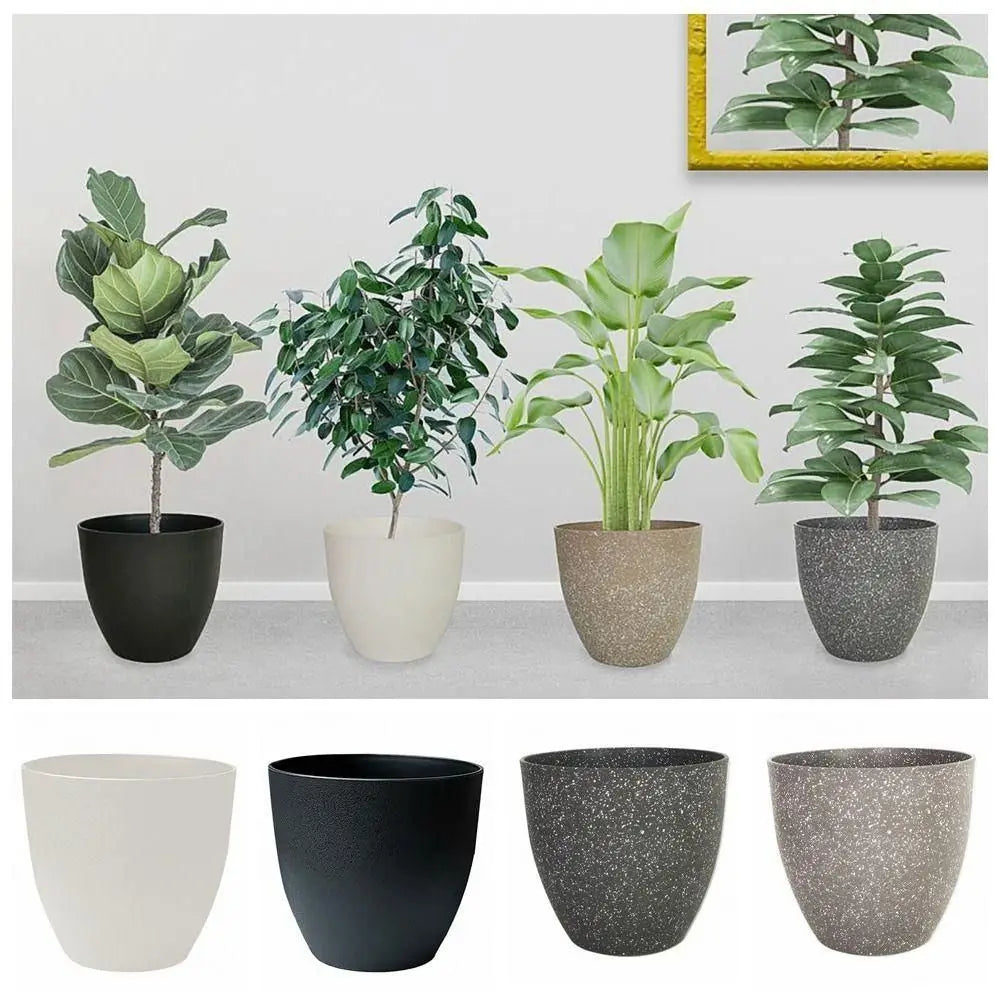 Fashion Plastic Bonsai Flowerpot Large-capacity Frosted Balcony Plant Pot Imitation Stone Plant Growth Cultivation Pot for Home