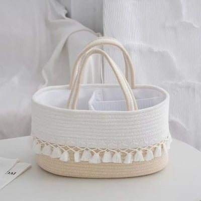 Fashion Multifunctional Cotton Rope Diaper Caddy Bag Baby Feeding Bottle Toy Diaper Organizer Storage Basket Bags in Home Car