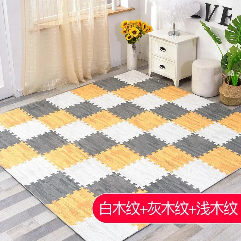 Game Activity Soft Floor Baby EVA Foam Play Gym Puzzle Mats Wooden Interlocking Exercise Tiles Crawling Carpet And Rug for Kids