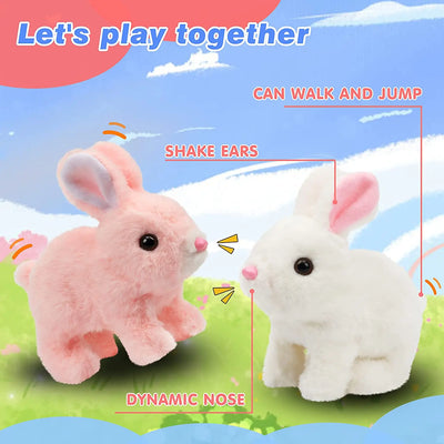 Cute Interactive Electronic Pet Rabbit Toy – Sound and Action Features for Fun Playtime Perfect Gift for Kids Desktop ornaments