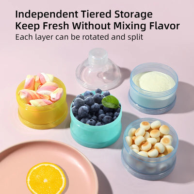 Baby Feeding Portable 4 Layer Milk Powder Storage Box Fruit Snacks Candy Food Container