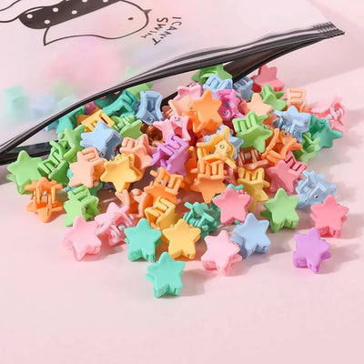 50Pcs Girls Cute Cartoons Hair Clips Small Claw Clip Flower Star Small Hair Claw Children Sweet Hairpin Fashion Hair Accessories