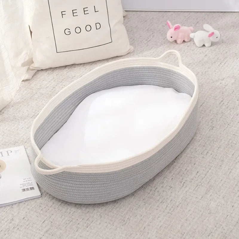 NEWBORN COTTON ROPE BABY MOSES BASKET – PORTABLE SLEEPING BASSINET & DIAPER CHANGING BASKET FOR INFANTS