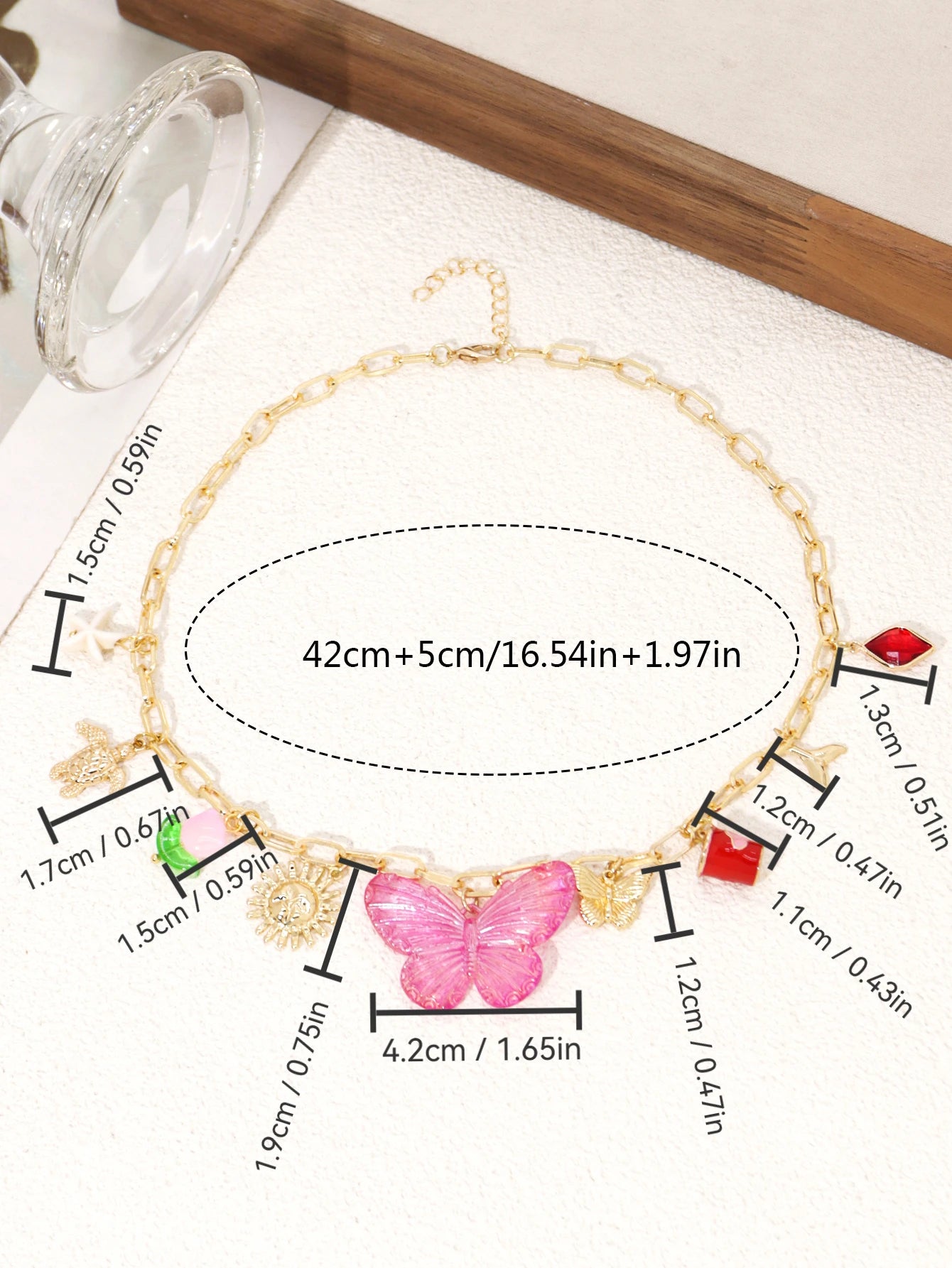 Creative Stainless Steel Starfish Flower Pendant Golden Color Necklace Ladies Charm Fashion Exquisite Jewelry