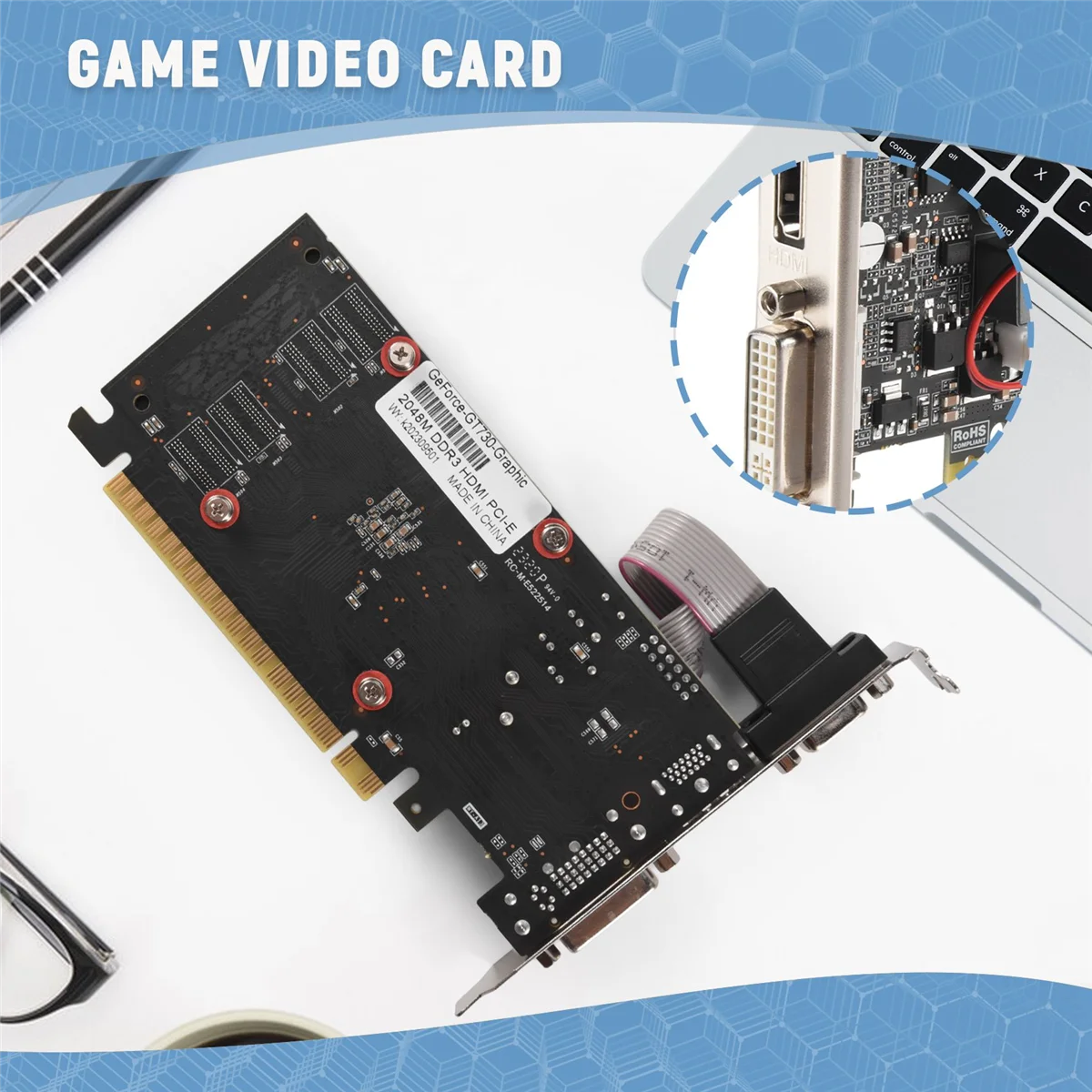 GT730 image Card 64Bit GDDR3 GT 730 D3 Game Video Cards GeforceHDMI Dvi VGA Video Card