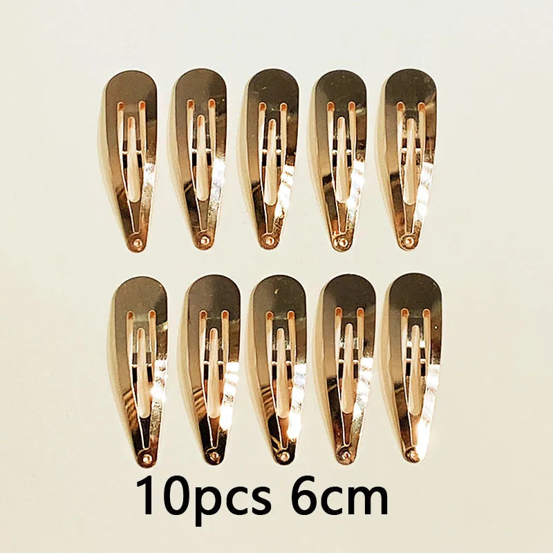 10/20/30pcs/set Women Silver Gold Black Waterdrop Shape Basic Alloy Hair Clips BB hairpins Barrettes Fashion Hair Accessories
