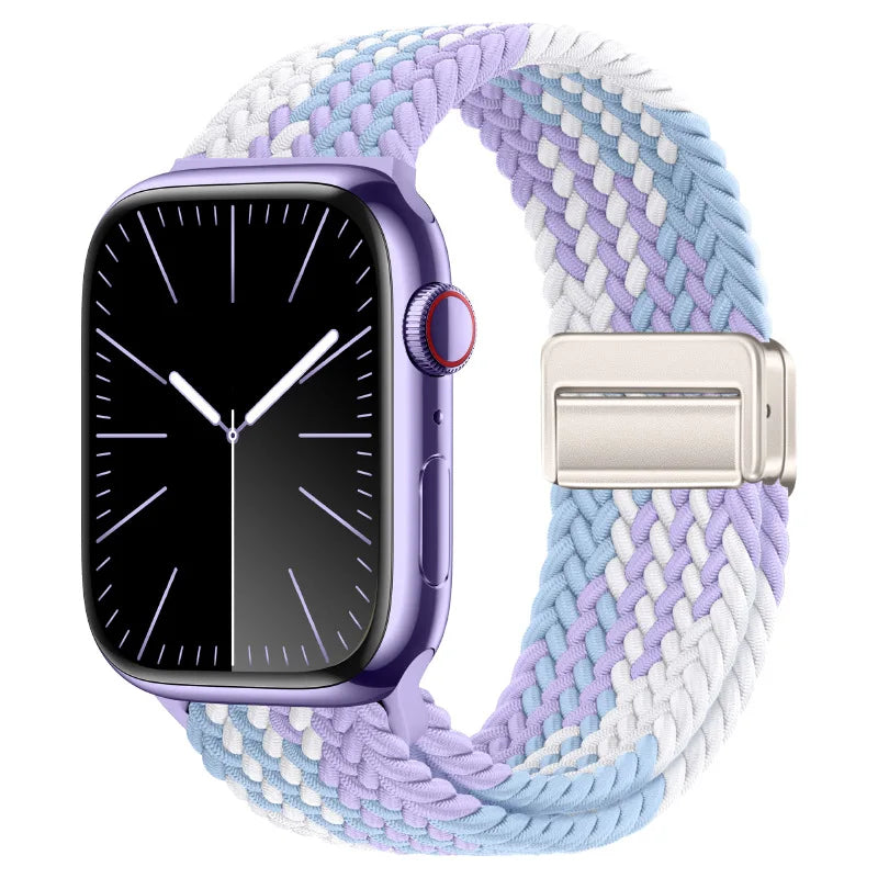Braided Strap For Apple Watch Band 44mm 40mm 45mm 49mm 41mm 38 buckle Bracelet iWatch Series se 7 3 6 8 9 Ultra 2 Magnetic Band
