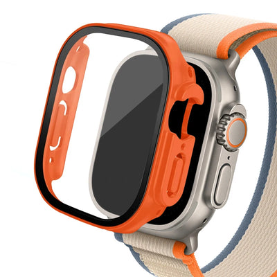 Glass+case For Apple Watch Ultra 2 case 49mm smartwatch PC Bumper+Screen Protector Tempered Cover iwatch series band Accessories
